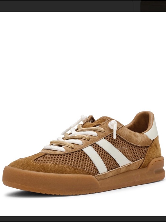 Steve Madden Shoes - Steve Madden Tan Suede & Mesh Sneakers with White Stripes